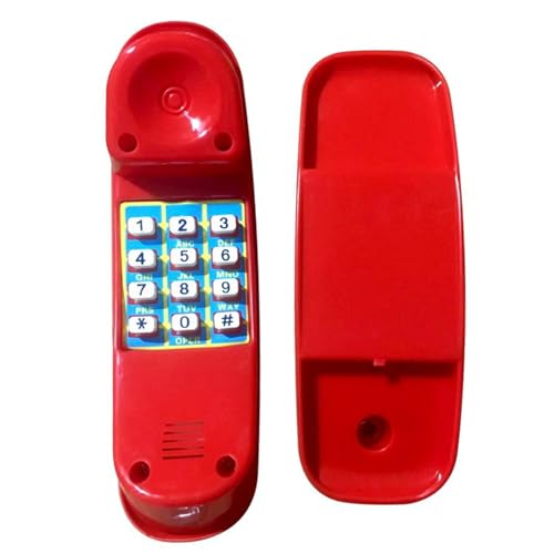 Téléphone jouet sonore rouge contre la curiosité des écrans chez l'enfant