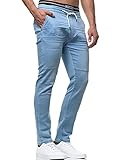 Indicode Herren Fabrizio Stoffhose mit 4 Taschen | Stretch Hose Herrenhose für Männer Dim Blue L