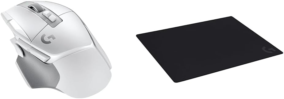 Logitech G502 X Lightspeed Wireless Gaming Mouse + G640 Large Cloth Gaming Mouse Pad Bundle - White
