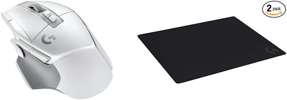 Logitech G502 X Lightspeed Wireless Gaming Mouse + G640 Large Cloth Gaming Mouse Pad Bundle - White
