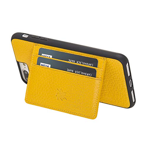 Venito Pisa Snap On Leather Wallet Case with Stand Compatible with iPhone 8 Plus and iPhone 7 Plus - Yellow