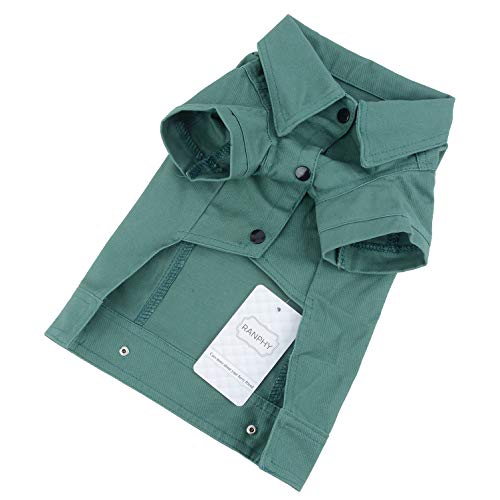 Ranphy Denim Pet Clothes Small Dog Jeans Jacket Cool Boy Puppy Cat Coat Cold Weather Doggie Shirt Winter Fall Doggy Two Leg Outfit Chihuahua Poodle Vivid Colorful Overall Costume Yellow Green L #TOP7