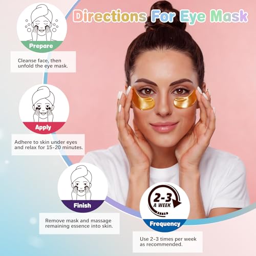 Vetuslumen 120 Pairs Under Eye Patches for Puffy Eyes and Dark Circles - Eye Mask Patches Variety Pack Travel & Skincare /Men (Hyaluronic, 24K Gold, Grape, Caffeine, Aloe)