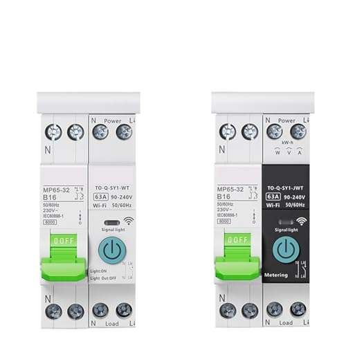 Disjoncteur intelligent 1P 10A blanc de haute précision pour rail DIN domotique