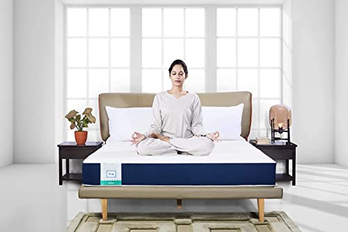 Image of Flo Ortho Aloe Vera Infused Orthopedic Mattress with Pain Release Technology | Medium Firm Feel | 4 inch Mattress in Queen Size (78x66x4 Inches) | 10 Year Warranty
