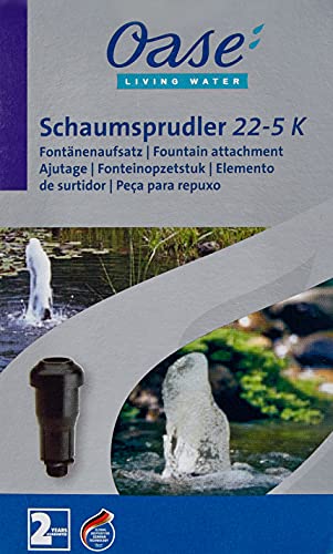 OASE Schaumsprudler 22-5K, schwarz - Luft-Wasser-Schaumdüse, Flachwasserzonen, kleinere Gartenteiche, für OASE Aquarius Fountain Set 1500-3500