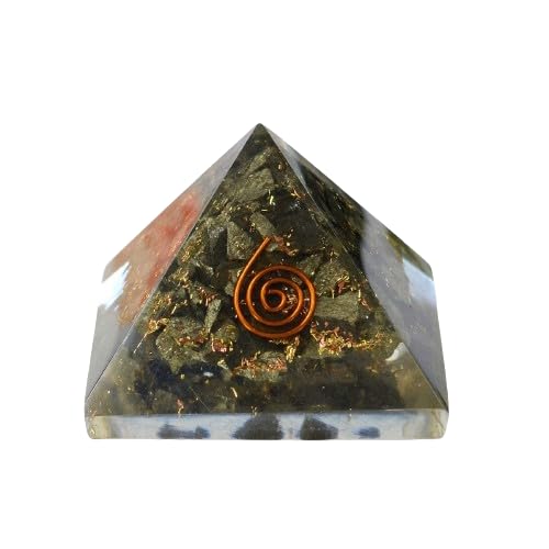 Image of Crystal Pyrite Pyramid | 2 Inch | Reiki Healing Stones | Handmade Spiritual Decor for Home and Office | Vastu Remedy for Success