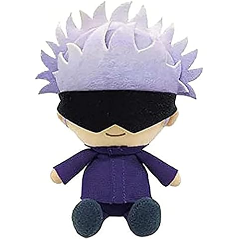 NUWIND Anime Jujutsu Kaisen Plush Doll Figures Yuji Itadori Gojo Satoru Plushie Stuffed Toy Keychain Cosplay Props Pendants Novelty for Kids Fans-15cm Gojo Satoru Cover
