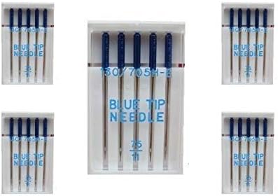 Blue TIP Embroidery Needles x 5 Packs Used on Janome Machines