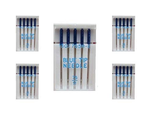 Blue TIP Embroidery Needles x 5 Packs Used on Janome Machines