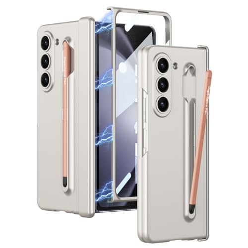 Coque Galaxy Z Fold 5 mate au sens de la peau : la douceur d'une protection dorée