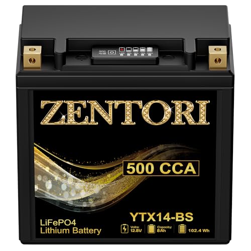 YTX14-BS Lithium Battery, 500CCA 8Ah fit Honda CBR1100XX Pio
