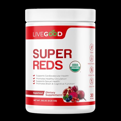 Infinity Life LiveGood Super Reds, Suplemento Dietético Orgánico USDA, 262,2g, Vegano,