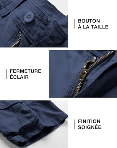 Short cargo homme coton contre la chaleur estivale coupe ample - 3