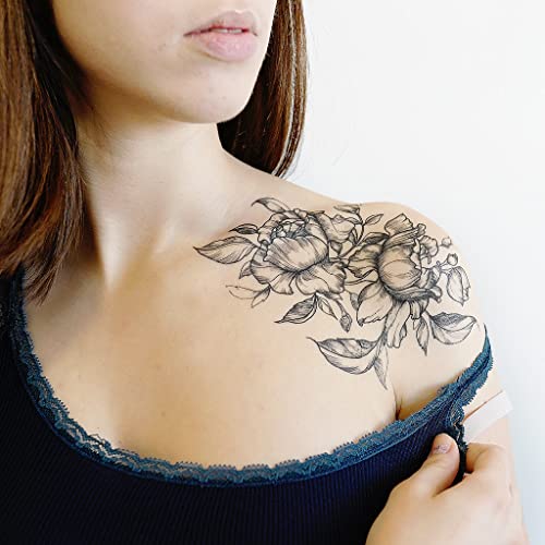 Delicate Flowers - Large Floral Temporary Tattoo