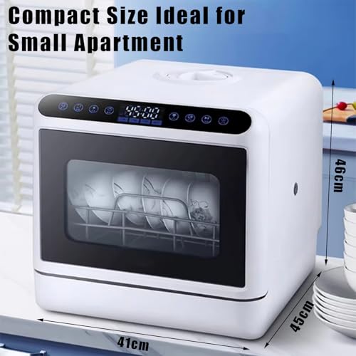Small Dishwasher, 6 Washing Programs Mini Countertop Dishwasher, Auto Drying Table Top Dishwasher With Touch Control, 5l Built-in Water Tank, Fruit Wash, Compact Dish Washer For Rv & Apartment - Image 2