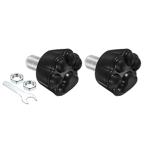 M METERXITY Roller Skate Stopper - Rubber Brake Block Toe Stops, Adjustable with Bolts Cat Claw, Apply to Roller Skate (0.6 Inch Dia Thread, Black)