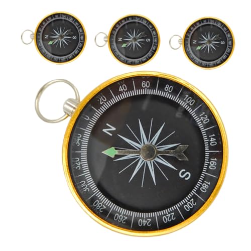 Set de 4 Brújulas Mini Aleación de Aluminio Oro miniatura 1
