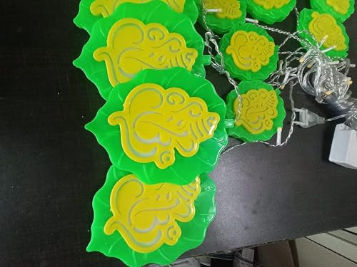 Image of X14 Store Ganesh Curtain LED Diwali Lights 114 LEDs, 3 Meter Warm White String Lights with 8 Flashing Modes Decorative Plastic Ganesh Lights for Home, Festival & Window Decor