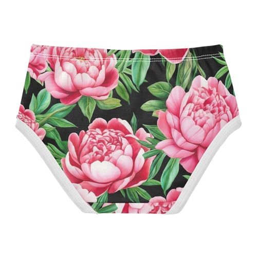 Ornate Flowers Peony Floral Leaves Toddler Underwear Floral 2t Cotton Girl Panties Cute Cartoon Kids Briefs Undies2