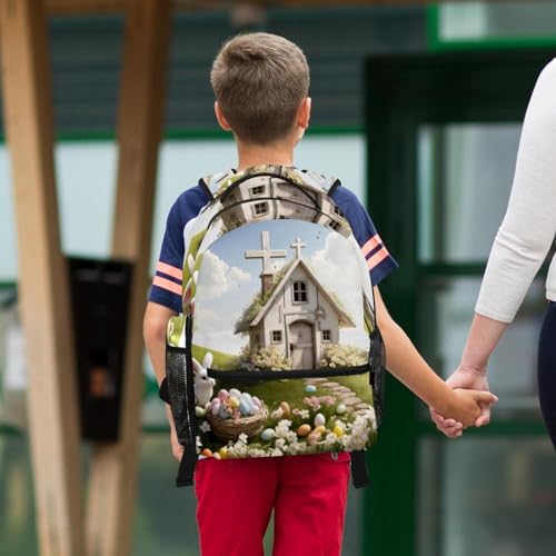 Sac à dos et trousse Pâques blanche multicolore pour l'école - 6