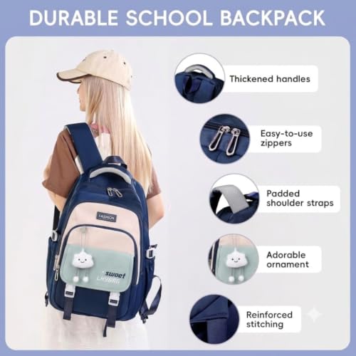 Image of Backpack Bags for Girls, Boys & Women With Multi-pockets, Laptop Bag with Large Capacity Bookbags Waterproof for School, Tuition, College, Camping, Travel