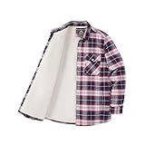 [KEFITEVD] アウター メンズ 冬 長袖 シャツ フランネル ゆったり チェック ジャケット 大きいサイズ ポケット付き カジュアルシャツ 防寒 裏ボア 作業着 綿 冬服 アウトドア レッドホワイト 3XL