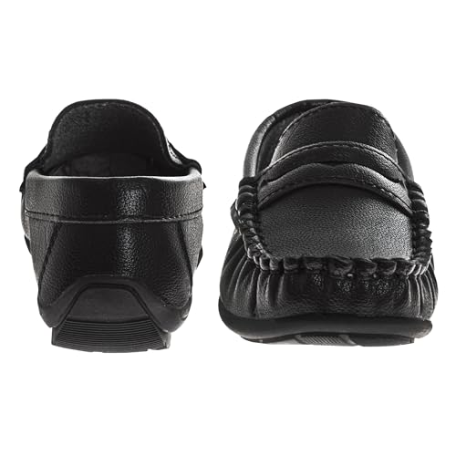 Josmo Boys Moccasin Driving Loafers - Casual Dress Penny Slip On Boat Shoes (Sizes: 5-10 Toddlers / 11-13 Little Kids / 1-5 Big Kids)3