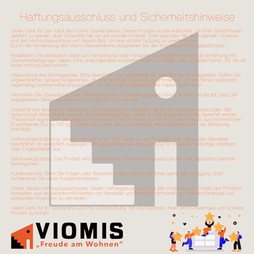 Viomis Gancho de Techo para sillón Colgante de Acero Inoxidable, Soporte de 400 kg de Fuerza de Carga para Hamaca, Saco de Boxeo, Entrenador de Yoga, toldo de Sol y Columpio - imagen 9