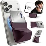 MOFT スマホスタンド MagSafe対応 【MOVAS™新素材/磁力強化版】 iPhone 17 / 16 / 15 / 14 / 13 / 12 対応 Snap-On カードケース スマホスタンド 一体型 最大2枚収納 マグネット式 薄型 軽量 折りたたみ 磁気吸着 傷・汚れに強い iPhone Pro/Plus/Pro Max 対応 持ち運び便利 (ブラックベリー)