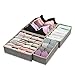 Produktbild IWILCS 4 Pcs Faltbox Schublade Organizer, Aufbewahrungsbox, Grau Schrank Organizerboxen, Socken und Krawatten Dessous und Kleine Zubehörteile für Schublade Kleiderschrank