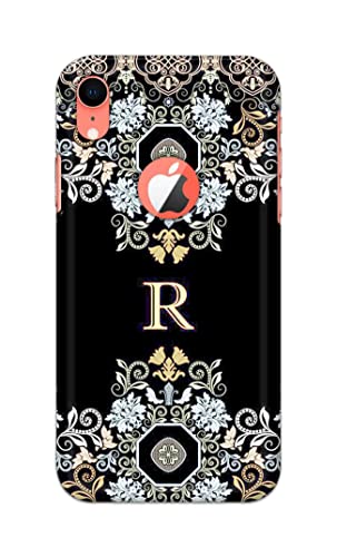Image of PRINTFIDAA Name II Initial II Letter Floral Pattern Alphabet R Printed Designer Hard Back Case Cover for Apple iPhone XR Logo (6.1 inch), A2105, A1984, A2107, A2108 -(SF) MVN1007