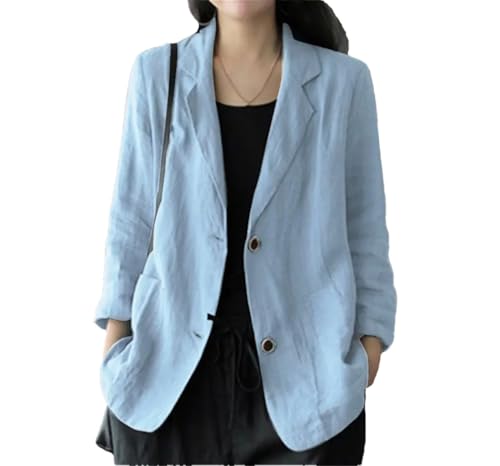 Blazer à manches longues col revers en coton de qualité supérieure style vintage