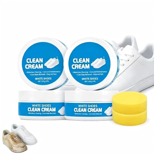 Loqumloi 2pcs White Shoe Cleaner, 2026 New Cleaning Cream with Sponge