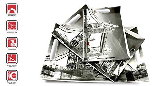 Image of Crystal by UPC Melamine Serving Tray, Set of 3 (Small, Medium and Large Size) Tray Ocean Series Tray