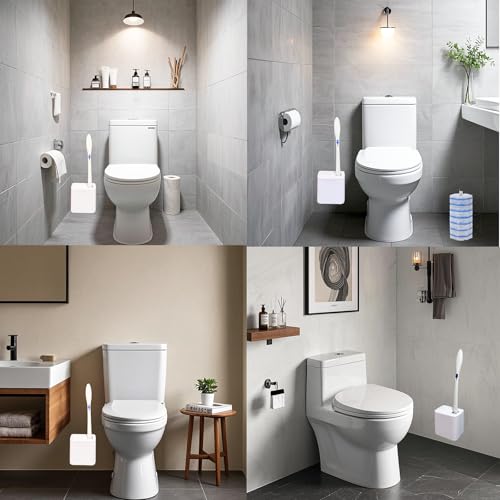 Image of Wall Mounted Holder Fit for Clorox Toilet Wand, Compatible with Clorox Toilet Wand Holder only, Automatic Open and Closing Lid Design, White