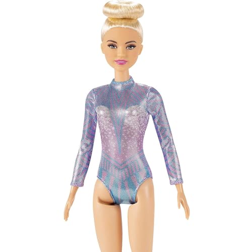 Barbie Métiers de Rêve Coffret poupée Gymnaste Blonde en Justaucorps Accessoires Inclus Jouet pour Enfant GTN65 - vue 4