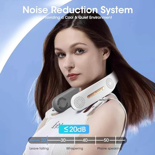 Image of Gaiatop Portable Neck Fan, 360 Cooling Hands-Free Bladeless Rechargeable USB Fan with 4 Motors & 3 Speeds, Ultra-Quiet Personal Cooling Fan for Indoor Outdoor Travel Office(White)