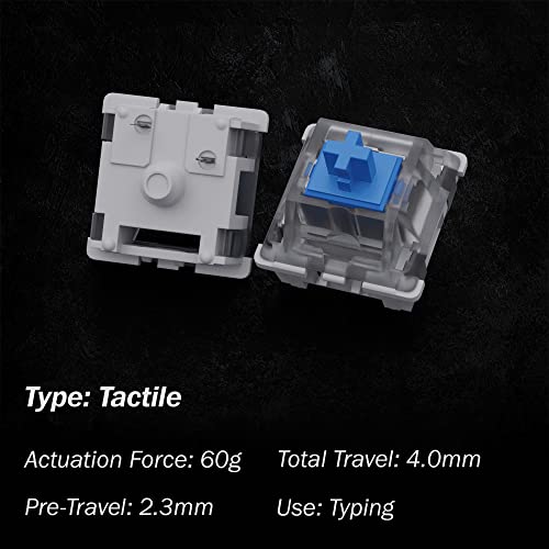 Gateron Ks-9 Mechanical Switches For Mx Mechanical Gaming Keyboard | 60G Force | Clicky | Plate Mounted | Smd 3 Pin Rgb Switches For Backlit Keyboard | (65 Pcs, Blue) #TOP1