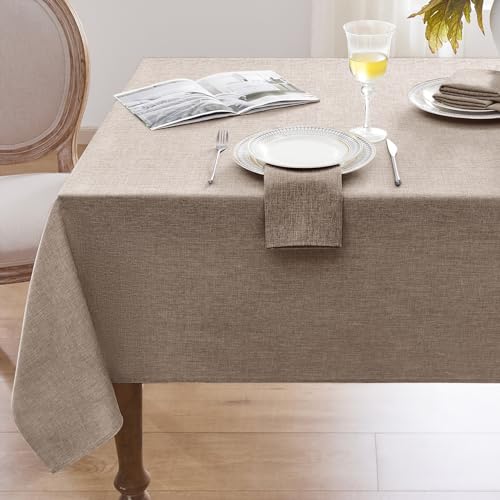 Softalker Small Rectangular Tablecloths 70x52 Inch Brown Linen Textured Outdoor Table Cloth Stain and Wrinkle Resistant Table Cover for Spring,Easter,Summer,Party,Garden,Coffee Modern Decor Tabletop by Softalker - Used condition - US$16.14