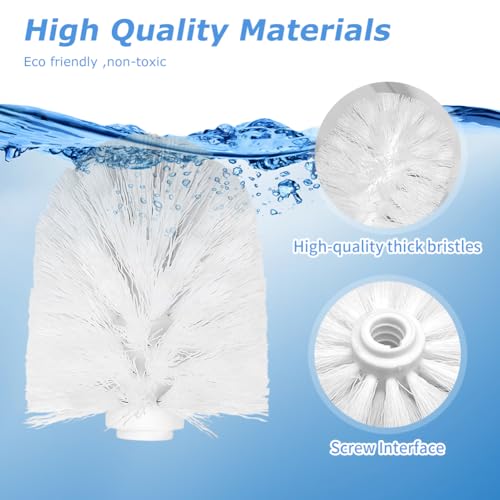 Image of 2pcs Toilet Brush Replacement Head, Plastic Replacement Toilet Bowl Brush Head, Toilet Brush Replacement, Toilet Bowl Brush Head Replacement Bathroom Cleaning Tool