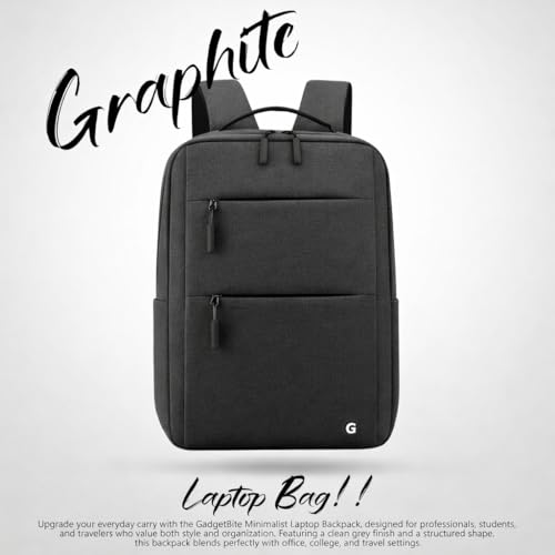 Image of GadgetBite Graphite 20L Laptop Backpack with 15.6 inch Laptop Compartment, USB Charging Port, Organiser Pockets and Bottle Holder. Ideal for Office, College and Travel