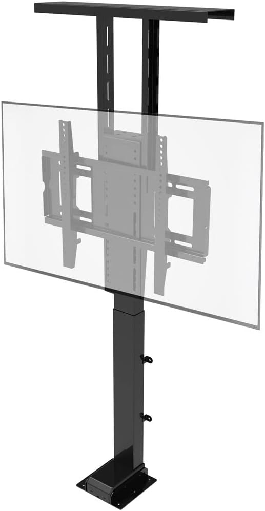 Automatic Motorized TV Lift with Top Panel for 42-70 Inch Screens with Remote Control, Height Adjustable Vertical Lift TV Stand and Wall Mount Bracket Lift Height Range 28-64inch