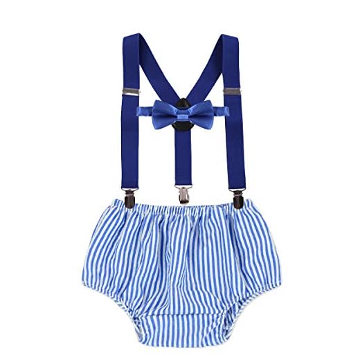 MYRISAM Baby Boys 1st 2nd Birthday Cake Smash Photo Props Party Outfits Printed Bloomers Diaper Cover Suspenders Bow Tie