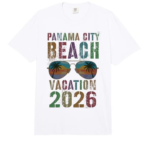 Retro Panama City Beach Vacation 2026 Trip Spring Break Comfort Colors Adult Heavyweight T-Shirt