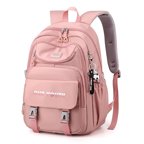 JMSUN Mochila escolar de moda feminina à prova d'água mochilas para notebook com padrão colorido e bolsa antifurto de viagem de grande capacidade