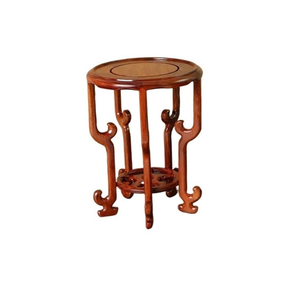 birene Vase Stand Circular Carved Bonsai Base, Acid Branch Wood Display Stand for Vase Fish Tank Teapot