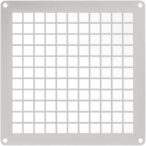 Repa Market Griglia di ventilazione rettangolare in acciaio zincato bianco, 15,2 x 15,2 cm, griglia di ventilazione per ingresso e uscita, rete di protezione universale in metallo, griglia di
