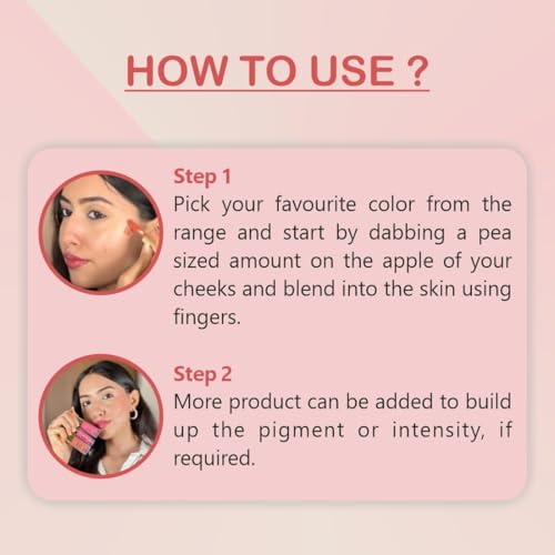 Image of MATTLOOK Cheek Stain Mousse Blush | Vitamin E | Natural Radiant Finish | Infused With Hyaluronic acid and vitamin E | Long Lasting Liquid Blusher (Dream Boat-01,6.5ml)