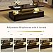 MXV Modern Coffee Table, 40 Inches Coffee Tables with 16 Colors LED Lights, 2 Tier Rectangular Center Table, Large Storage Space, High Glossy Wooden Tea Table for Living Room, Bedroom, Office, Black